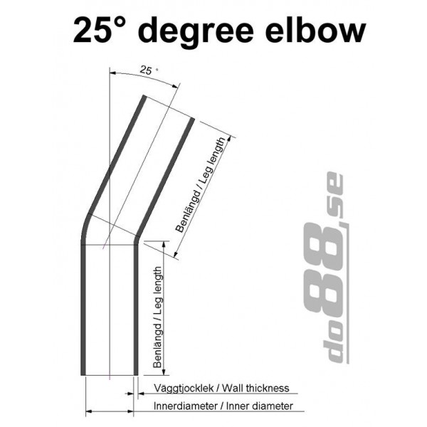 Silikonslang röd 25 grader 2,375'' (60mm) 